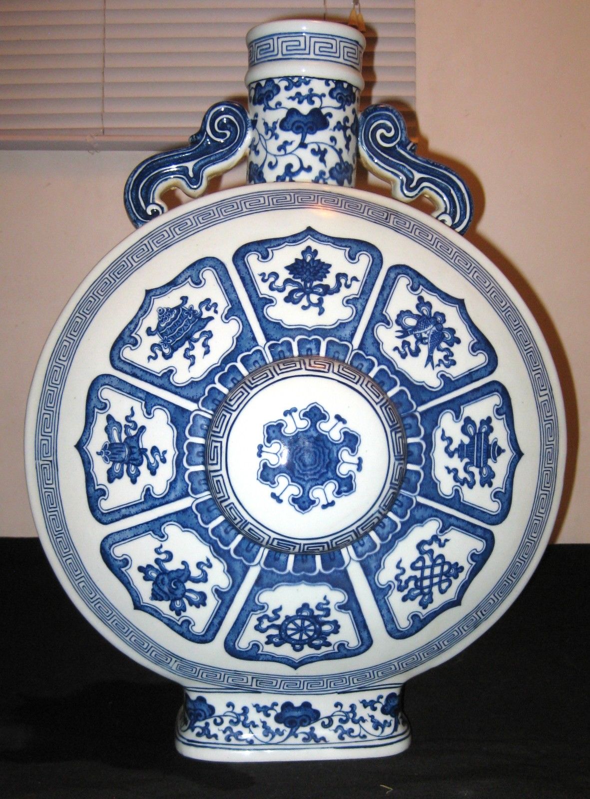 Chinese Porcelain B&W Vase,19th Century,Qianlong Mark.