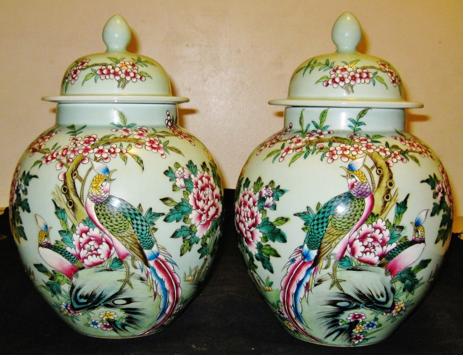 Chinese Republican Artist Bi Botao W/On Porcelain Celadon Phoenix&Flower Jar,NR.
