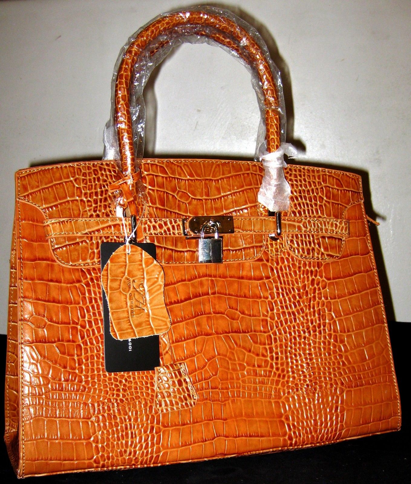 Italy Leather Cowhide With Crocodile Embossed Tilda Slate Clutch Handbags